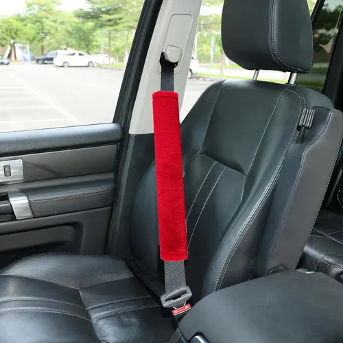 Miniatura 22 de Amooca Funda universal para cinturón de seguridad de piel sintética suave para automóvil, camión, SUV, avión, almohadilla para cinturón de seguridad