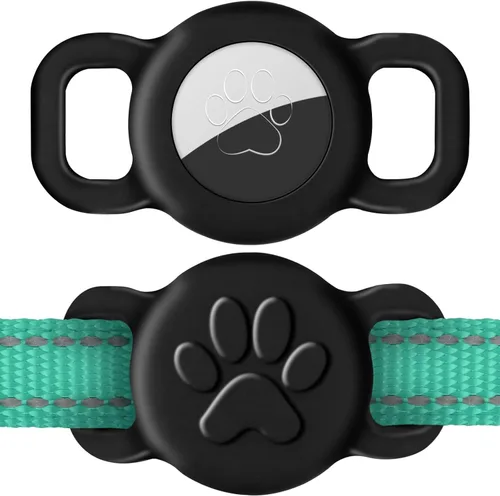 Dynmeow Soporte para collar de perro y gato compatible con Airtag, soporte de silcione antipérdida para collares de 3/8 y 5/8 pulgadas de ancho,
