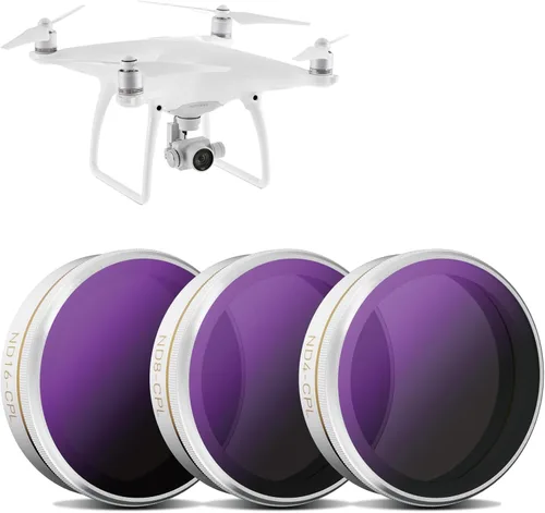 Miniatura 9 de Paquete de 3 filtros de lente de cámara ND4/ND8/ND16 para DJI Phantom 4 Pro/Pro+/Advance, AGC Optics, sellado contra la intemperie, filtro