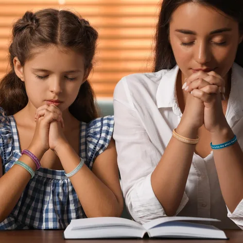 Miniatura 33 de Estune 120 pulseras de versículos de la Biblia, con cita motivacional, pulseras de goma, pulseras de silicona religiosas, pulseras de silicona