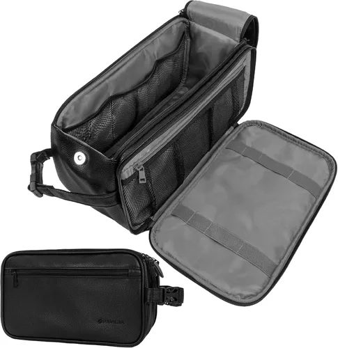Miniatura 10 de PAVILIA - Neceser para hombre, kit de afeitado para viaje, neceser de viaje para hombres, organizador de artículos de aseo para el cuidado personal
