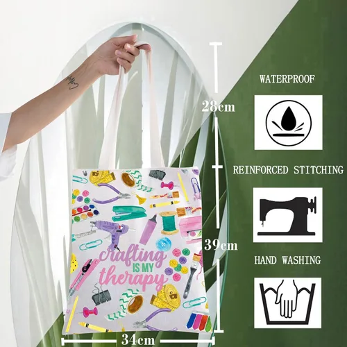 Miniatura 2 de WZMPA Kit de supervivencia para manualidades, regalos para manualidades, álbumes de recortes, maquillaje, cremallera, bolsa de mercancía, Terapia