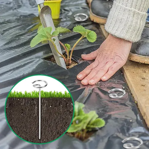 Miniatura 7 de 150 Pack 6 Inch Landscape Staples, Thickened 8 Gauge Circle Top Garden Stakes Heavy Duty Galvanized Landscape Fabric Pins for Securing Weed Barrier
