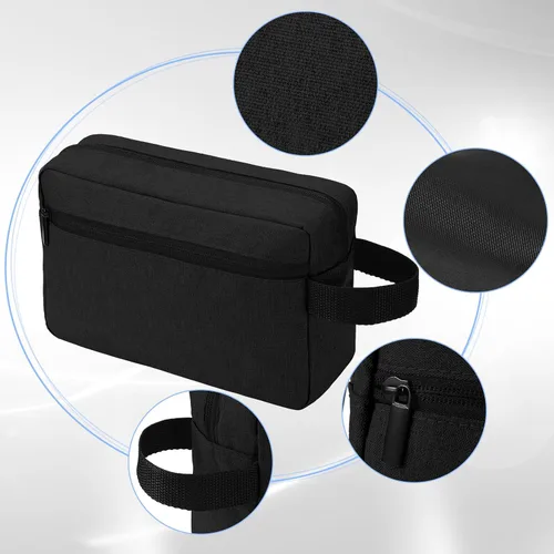 Miniatura 2 de 4 piezas de neceser de aseo resistente al agua, bolsa de cosméticos de viaje para hombres, almacenamiento portátil para mujeres, organizador de Negro
