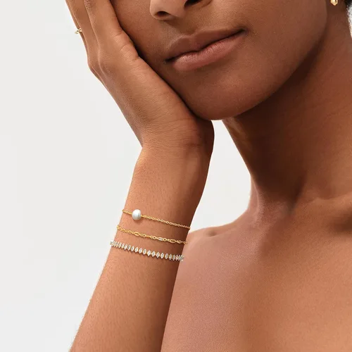 Miniatura 3 de MEVECCO - Brazalete para mujer, chapado en oro de 14 quilates, cadena delicada, joyería simple, bonita, hecha a mano y minimalista para ella