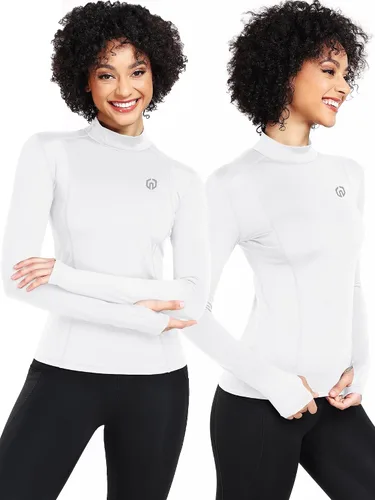 Miniatura 21 de NELEUS - Camisa deportiva de compresión atlética, de manga larga, para mujer, dry fit, paquete de 3