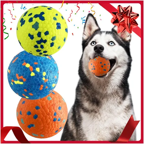Mankoda Pelotas para Perros, Pelotas de Tenis para Perros para Masticadores Agresivos, Juguetes Duraderos de Dentición de 3 pulgadas para Morder y