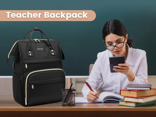 Miniatura 6 de LOVEVOOK Mochila para laptop de 17 pulgadas para mujer, mochila grande de viaje para computadora con puerto de carga USB, mochila antirrobo