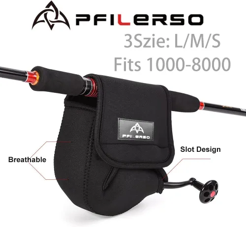 Miniatura 3 de 3Pcs Fundas para Carrete de Pesca Giratoria Bolsa de Transporte para Carrete de Pesca de Arrastre Estuche Protector Funda para Carrete de Pesca
