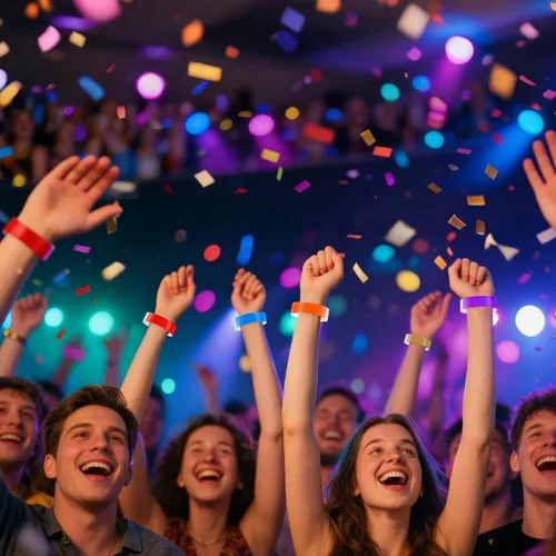Miniatura 7 de 500 pulseras de papel para eventos, pulseras de fiesta de neón impermeables, bandas adhesivas para identificación de conciertos clubes, pulseras 10