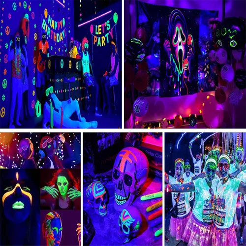 Miniatura 6 de Luces de fiesta de discoteca 2 en 1 con luz negra, luz de bola de discoteca UV de 10 W con luz estroboscópica activada por sonido, luces de fiesta