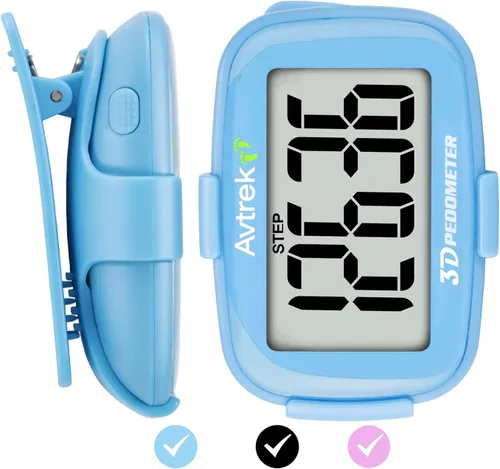 Miniatura 12 de AVTREK Contador de pasos 3D con clip con retroiluminación LED, podómetro de bolsillo para caminar actividades al aire libre, rastreador de fitness