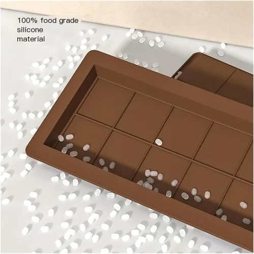 Miniatura 7 de Molde de silicona grande para barra de chocolate de 6.7 x 10.2 pulgadas, antiadherente, moldes de caramelo de cavidad profunda para hornear