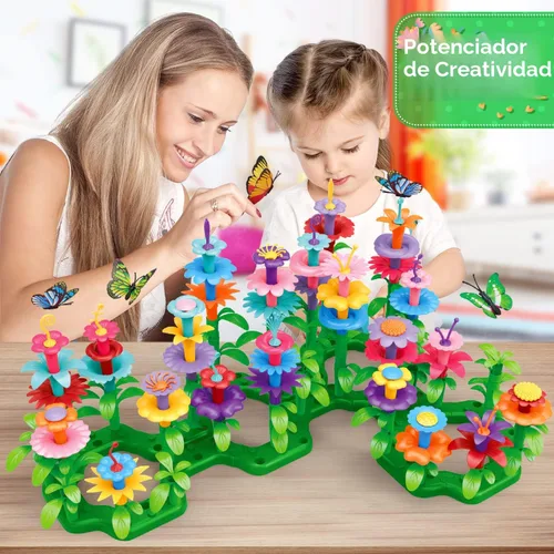 Miniatura 5 de YEEBAY Juguetes de construcción de jardín de flores para niñas de 3, 4, 5, 6, 7 años de edad, juguetes de jardinería STEM para niños, juego
