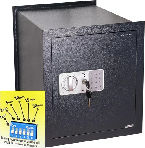 Miniatura 13 de Genie Hand Caja de seguridad antirobo, apertura controlada con temporizador, bloqueo de clase B, tecnología antirebote y llaves de apertura