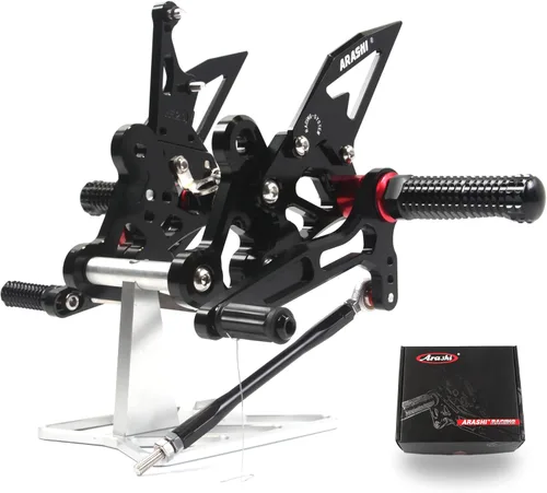 Arashi (Versión 2.0) Apoyapiés Traseros para Suzuki GSX-S750 GSX-S 750Z 2015-2022 / GSR750 2011-2017 Accesorios para Moto Ajustables Apoyapiés Negro