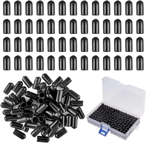 WXJ13 Paquete de 200 cubiertas antipolvo con caja, tapa de goma para botella de licor, color negro