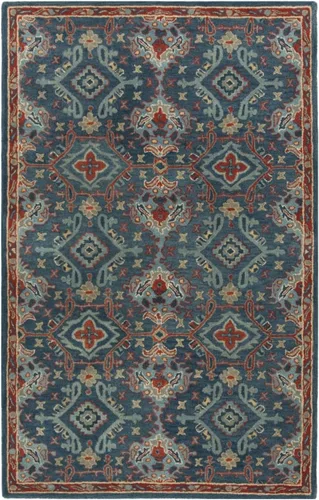 SAFAVIEH Heritage Collection - Alfombra decorativa de 2 x 3 pies, azul y multicolor, hecha a mano de lana oriental tradicional, ideal para zonas de