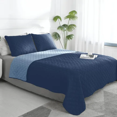 Easy-Going - Juego de colcha reversible tamaño king con 1 colcha y 2 fundas de almohada, suave funda de edredón, microfibra ligera resistente al
