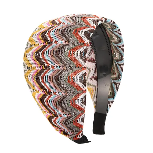Miniatura 3 de Bincout Meerore Diademas para mujer, bohemias, elásticas, huecas, con diamantes de imitación, para niñas, turbante cruzado, liso, para yoga, (051#07)