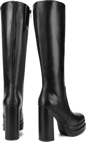 Miniatura 3 de DREAM PAIRS Botas altas hasta la rodilla con plataforma para mujer, botas Gogo largas y gruesas para otoño