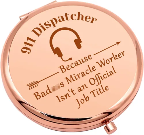 911 Regalos de operador para mujeres, regalos de agradecimiento, espejo de maquillaje compacto, regalos de despachador 911, despachador de