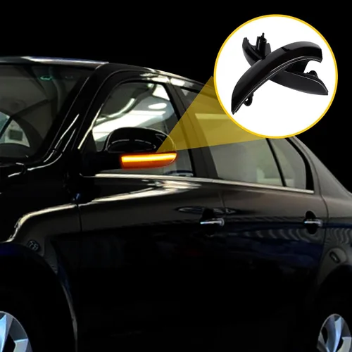 Miniatura 7 de luces LED de señal de giro para espejo lateral para VW Golf 5 EOS GTI Jetta MK5 Passat, lámparas secuenciales con lente de cubierta antihumo