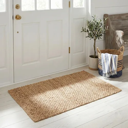 SAFAVIEH Natural Fiber Collection - Alfombra decorativa de 2 x 3 pies, natural, hecho a mano, yute con flecos, ideal para zonas de alto tráfico en