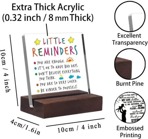 Letrero decorativo de escritorio de acrílico transparente con texto en inglés "You Are Enough para la oficina en casa, regalos para mejores amigos,