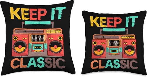 Miniatura 3 de Keep It Classic Radio 80s 90s Retro Vintage Cassette Player Throw Pillow
