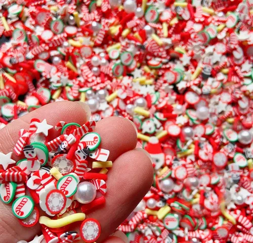 Miniatura 3 de Chispitas Falsas Chispitas Falsas de Navidad Chispitas Falsas de Caramelo Chispitas de Arcilla Polimérica Chispitas Poliméricas Rebanadas de Arcilla