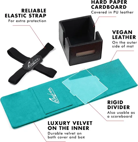 Miniatura 3 de Quiver Time Teal Citadel Deck Block – 100+ Commander MTG Caja de cubierta para tarjetas – Soporte para tarjetas para tarjetas, dados y fichas, Verde