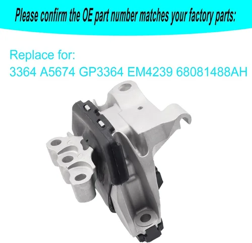 Miniatura 3 de Soporte de motor delantero derecho con hidráulico compatible con Dodge Dart 2013-2016 2.0L 2.4L Reemplazo para 3364 A5674 68081488AH