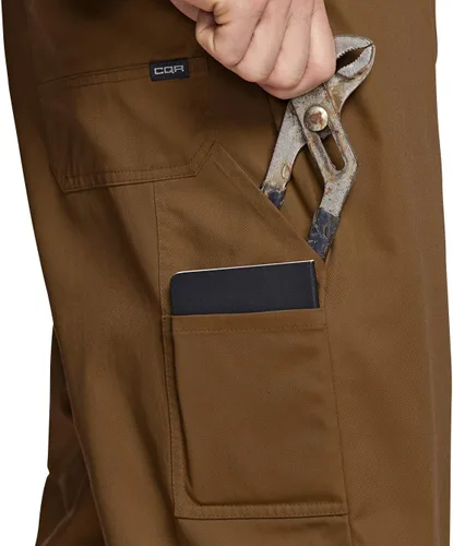 Miniatura 5 de CQR - Overol para hombre con manga corta, cremallera frontal, múltiples bolsillos, resistente a las manchas y a las arrugas