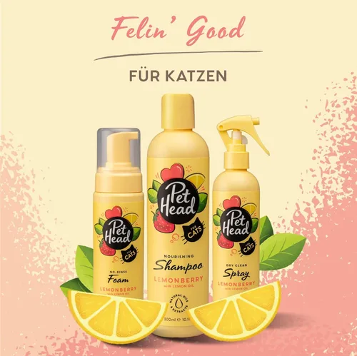 Miniatura 6 de Pet Head Felin' Good Cat Shampoo Aroma afrutado Champú para gatos malolientes Nutritivo y desodorante Vegano Seguro para Lick Fórmula
