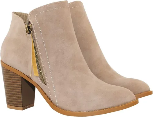 Miniatura 6 de TRENDSUP Botines de moda con cremallera lateral para mujer, Negro