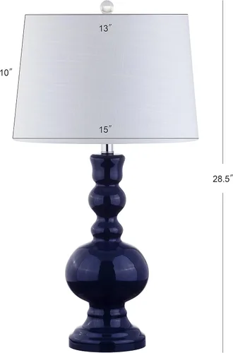 Miniatura 4 de JONATHAN Y Juego de 2 lámparas de mesa de cristal azul marino de 28.5 pulgadas para decoración de sala de estar, dormitorio, lámparas de noche