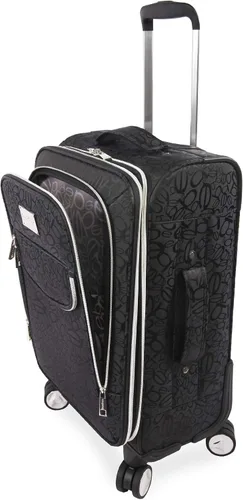 Miniatura 5 de BEBE Carissa 21" Expandible Spinner de mano para mujer, Bebe Negro lanzado, Carissa - Maleta giratoria extensible de 21 pulgadas