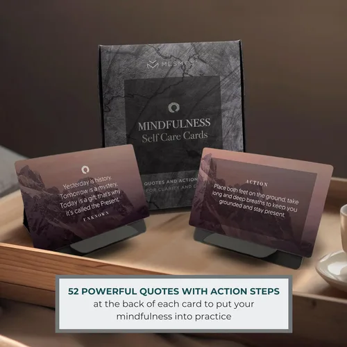 Miniatura 3 de MESMOS 52 tarjetas de atención plena con planes de acción. Regalos de relajación para aliviar el estrés para hombres y mujeres, tarjetas