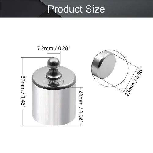 Miniatura 2 de Utoolmart Peso de calibración de cabeza redonda 3.53 oz, acero cromado de precisión M2 para balanzas digitales