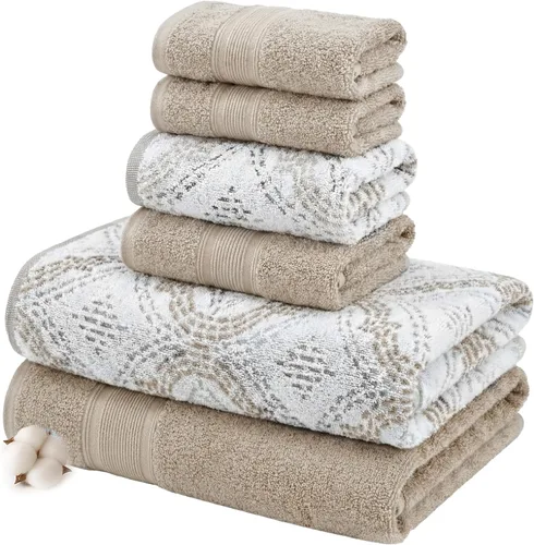 Miniatura 10 de Modern Threads Amaris - Juego de 6 toallas reversibles de jacquard teñido con hilo, toallas de baño, toallas de mano y paños de lavado