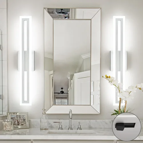 Miniatura 6 de SOLFART Luces de tocador de baño sobre espejo 14W 60 cm Luz de baño moderna negra 6000K ND