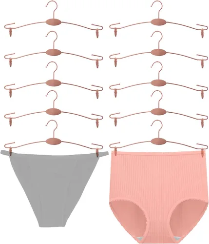 Miniatura 8 de Perchero de metal para ropa interior, perchas duraderas para ropa interior con clips, para exhibición de tienda de lencería, 10 piezas
