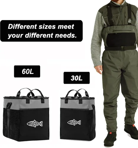 Miniatura 3 de Riverruns Bolsa para Vadeadores de Pesca y Caza con Malla Ventilada, Bolsa de Almacenamiento para Botas de Vadeadores para Senderismo, Camping