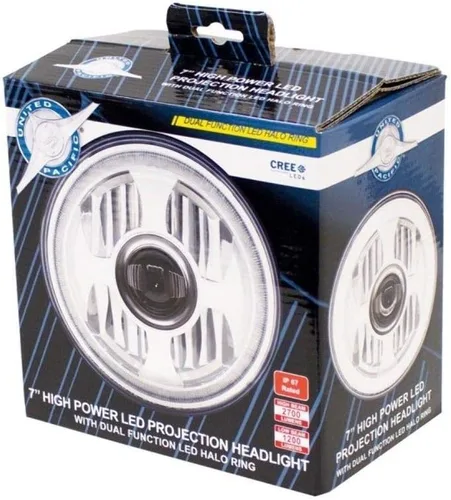 Miniatura 8 de United Pacific 7" faro de la proyección del poder más elevado LED con el anillo dual del halo de la función LED