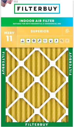 Miniatura 12 de Filterbuy Filtro de aire 8x14x1 pulgadas MERV 11 Defensa Superior contra Mascotas y Alergias (Paquete de 1), Filtros de Repuesto Electrostáticos