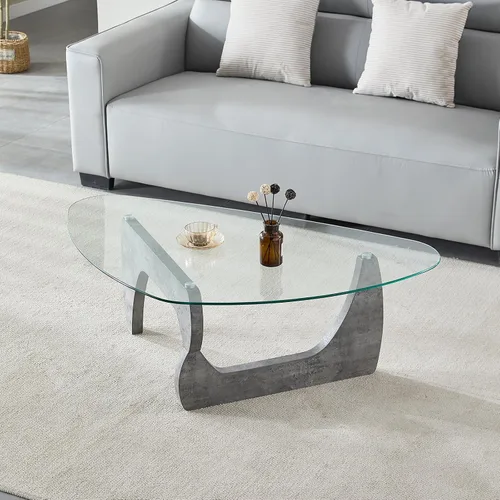 Miniatura 11 de Btrpily Mesa de centro de madera, moderna mesa de centro de mármol, contemporánea, elegante, muebles de alta gama para tu sala de estar