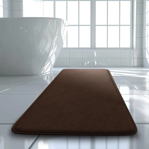 Miniatura 25 de Alfombra de baño de lujo – 1 pieza de alfombrilla de baño de espuma viscoelástica, antideslizante y ultrasuave, altamente absorbente, fácil