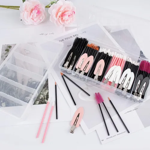 Miniatura 6 de Caja de almacenamiento de plástico visible transparente, caja de almacenamiento de herramientas cosméticas, herramientas de maquillaje, aparejos