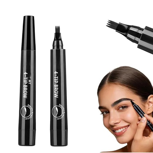 Miniatura 11 de Lápiz de cejas Microblading, resistente al agua, para mujer, con 4 puntas, maquillaje mágico natural para cejas, lápiz de contorno de trazos finos